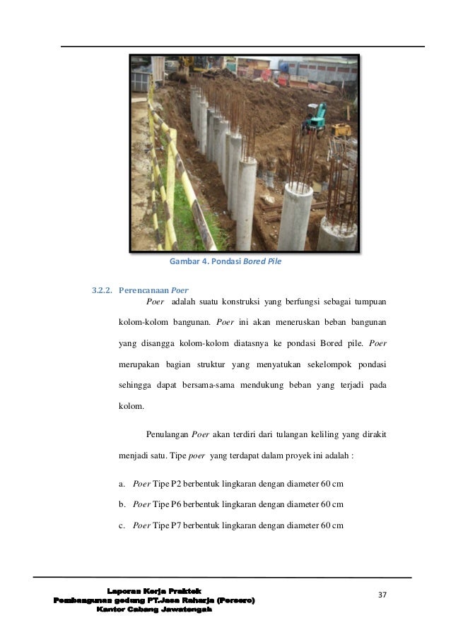 Laporan Kerja Praktek Proyek Pembangunan Gedung Jasa Raharja Persero Semarang