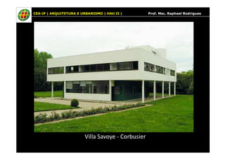 CES-JF | ARQUITETURA E URBANISMO | HAU II | Prof. Msc. Raphael Rodrigues 
Villa Savoye - Corbusier 
 