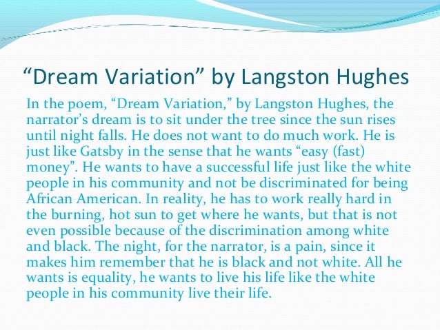 Langston Hughes Dream Variations