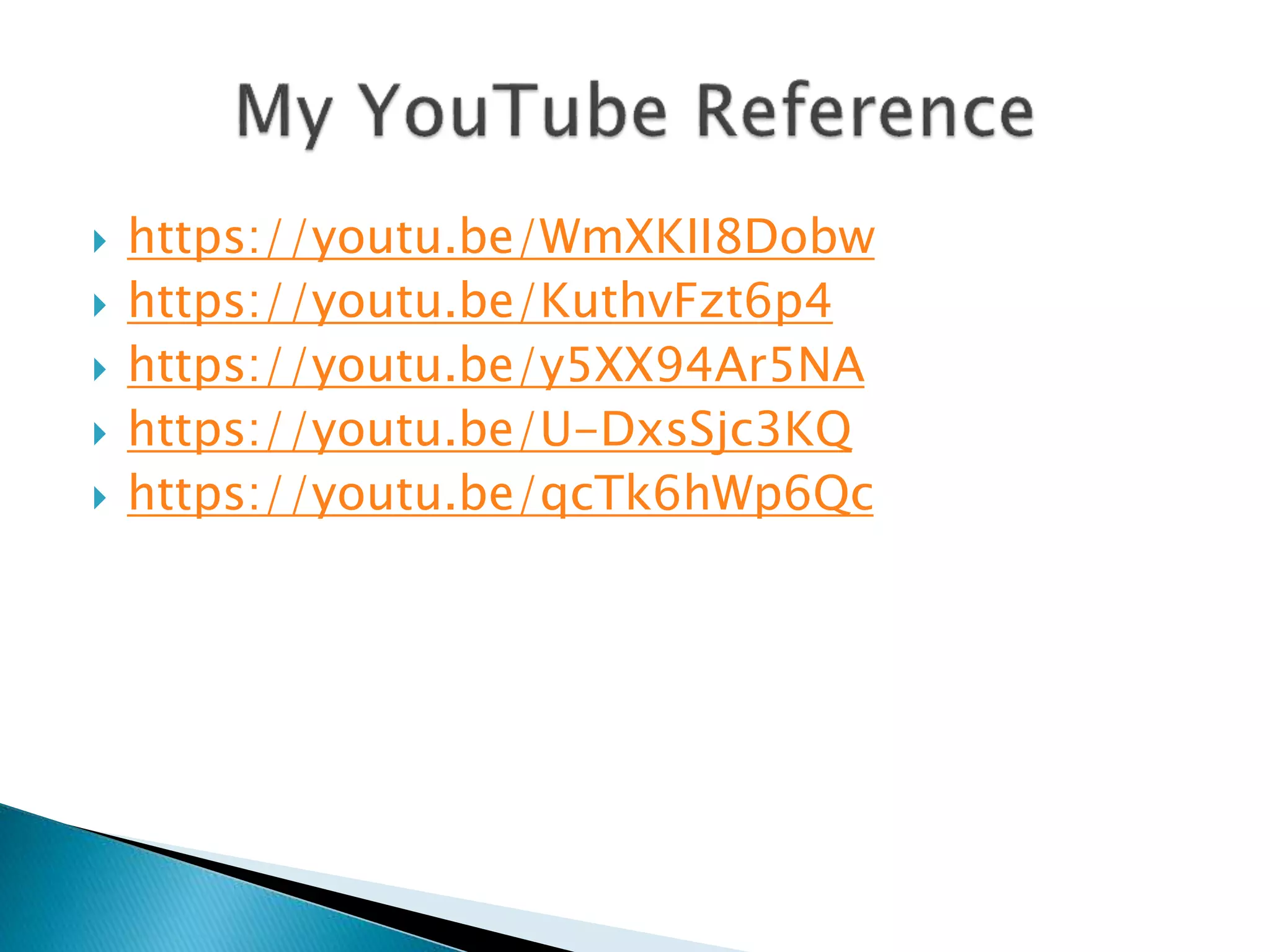  https://youtu.be/WmXKII8Dobw
 https://youtu.be/KuthvFzt6p4
 https://youtu.be/y5XX94Ar5NA
 https://youtu.be/U-DxsSjc3KQ
 https://youtu.be/qcTk6hWp6Qc
 