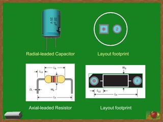 Radial-leaded Capacitor   Layout footprint




 Axial-leaded Resistor     Layout footprint
 