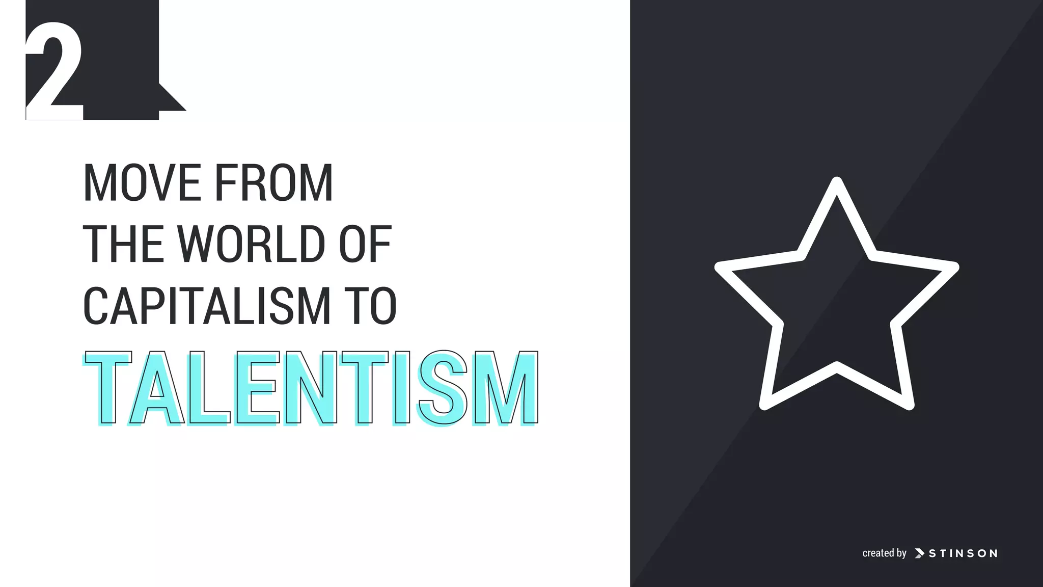 MOVE FROM  
THE WORLD OF
CAPITALISM TO
TALENTISMTALENTISM
2
created by
 
