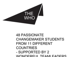 THE
WHO
MATTIAS
AXELL
48 PASSIONATE
CHANGEMAKER STUDENTS
FROM 11 DIFFERENT
COUNTRIES
- SUPPORTED BY 2
 
