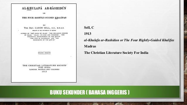 Sumber-sumber Pengajian Arab dan Tamadun Islam Era Khulafa 