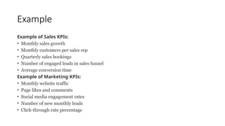 Kpi Comments Simple Example Key Performance Indicator in business intelligence | PPTX