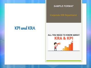 KPI and KRA
SAMPLE FORMAT
Corporate HR Department
 