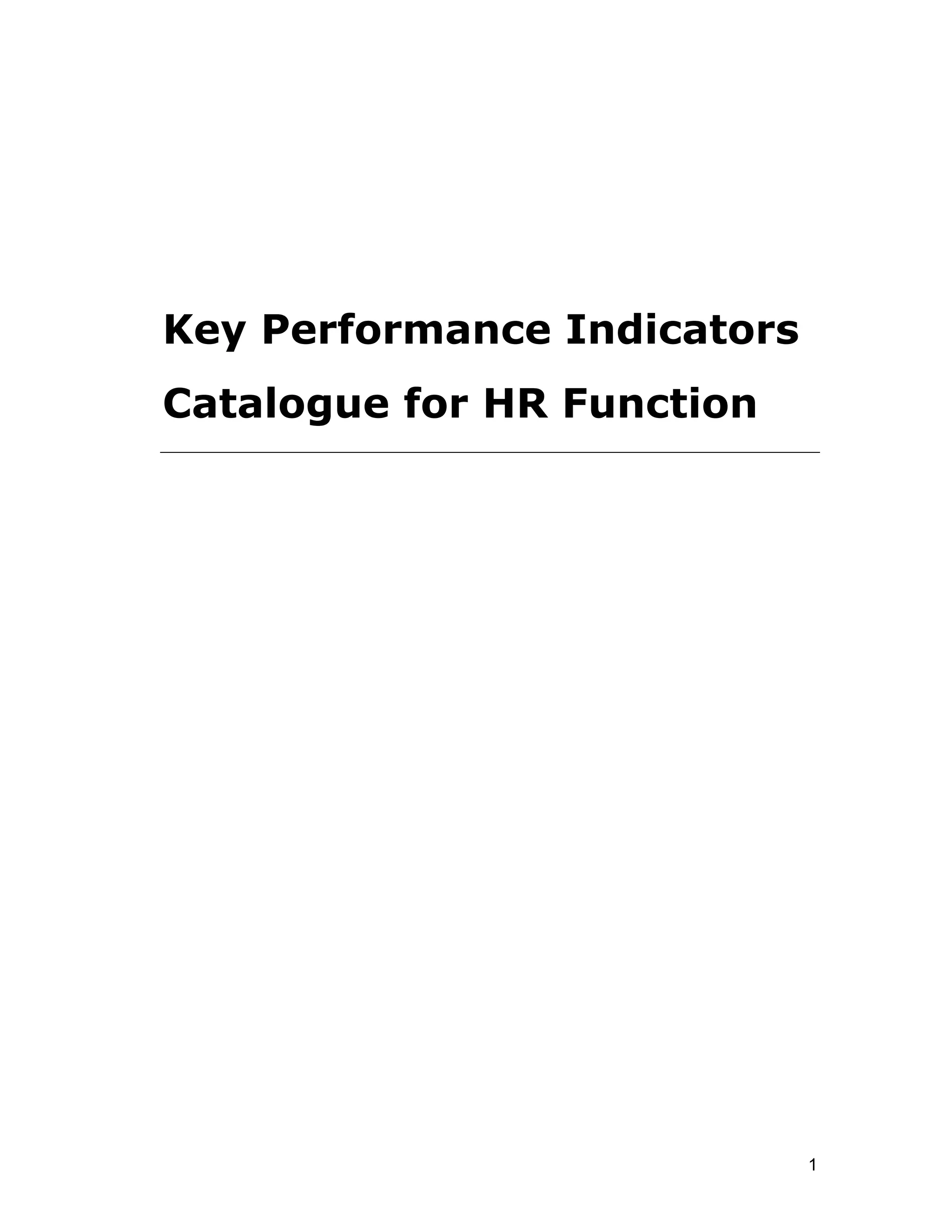 Kpi Catalogue | PDF
