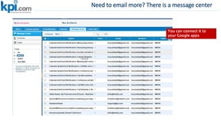 Need to email more? There is a message center
You can connect it to
your Google apps
account
 