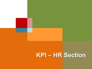 KPI – HR Section
 