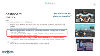 5
Dashboard
For whom are we
giving an overview?
 
