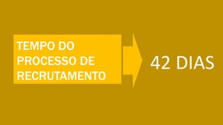 TEMPO DO
PROCESSO DE
RECRUTAMENTO
42 DIAS
 