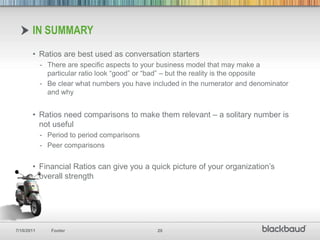 The higher the ratio numbers, the stronger the organization