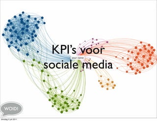 KPI’s voor
                           your name


                      sociale media


   WOID!

dinsdag 5 juli 2011
 