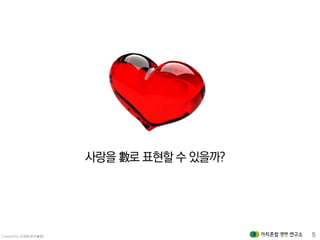 Created by 김재춘(밝은★별) 5
사랑을 數로 표현할 수 있을까?
 