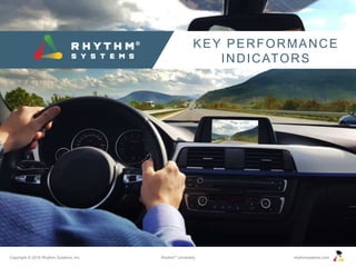 Copyright © 2016 Rhythm Systems, Inc. rhythmsystems.comRhythm®
University
KEY PERFORMANCE
INDICATORS
 