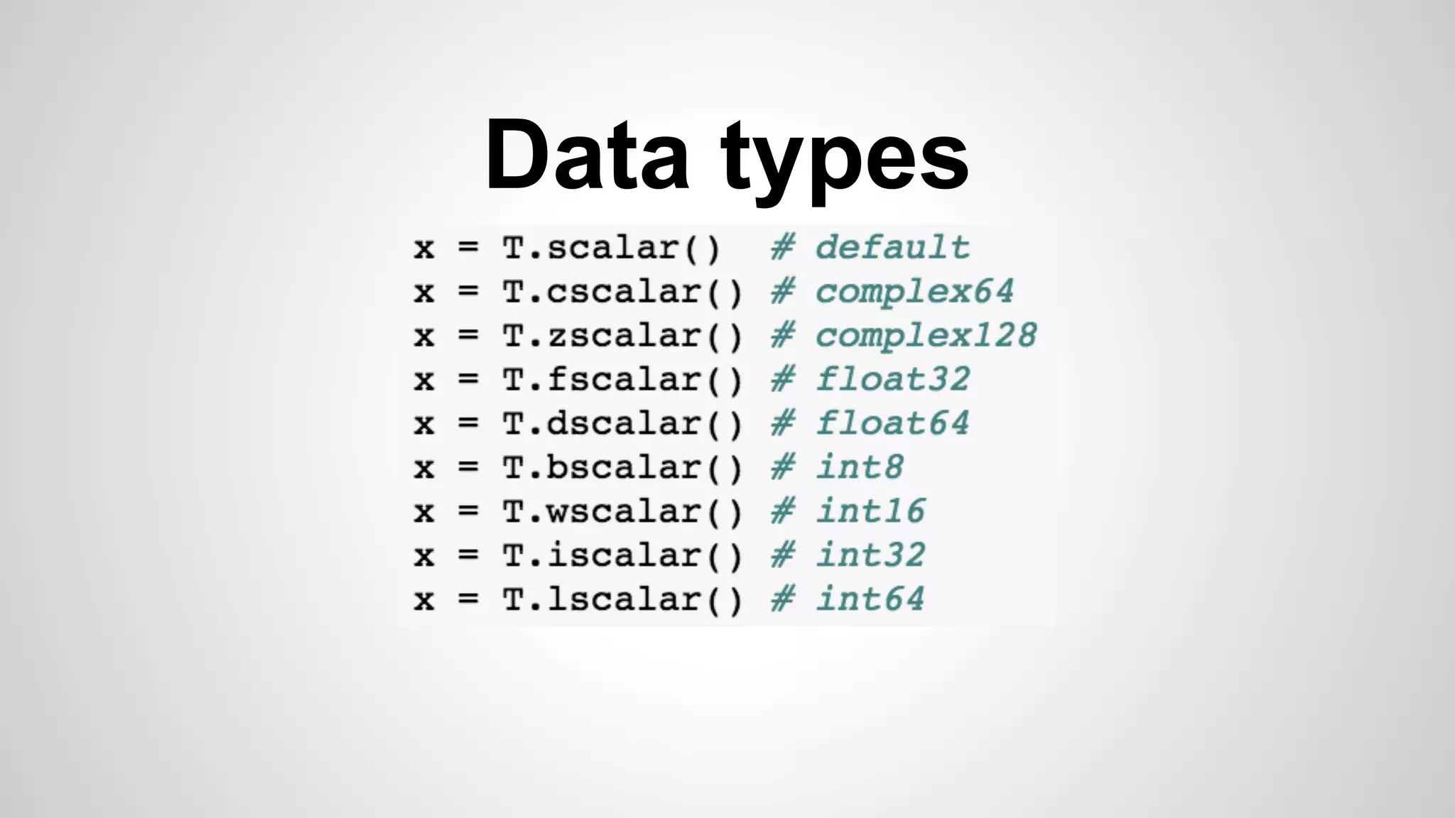 Data types