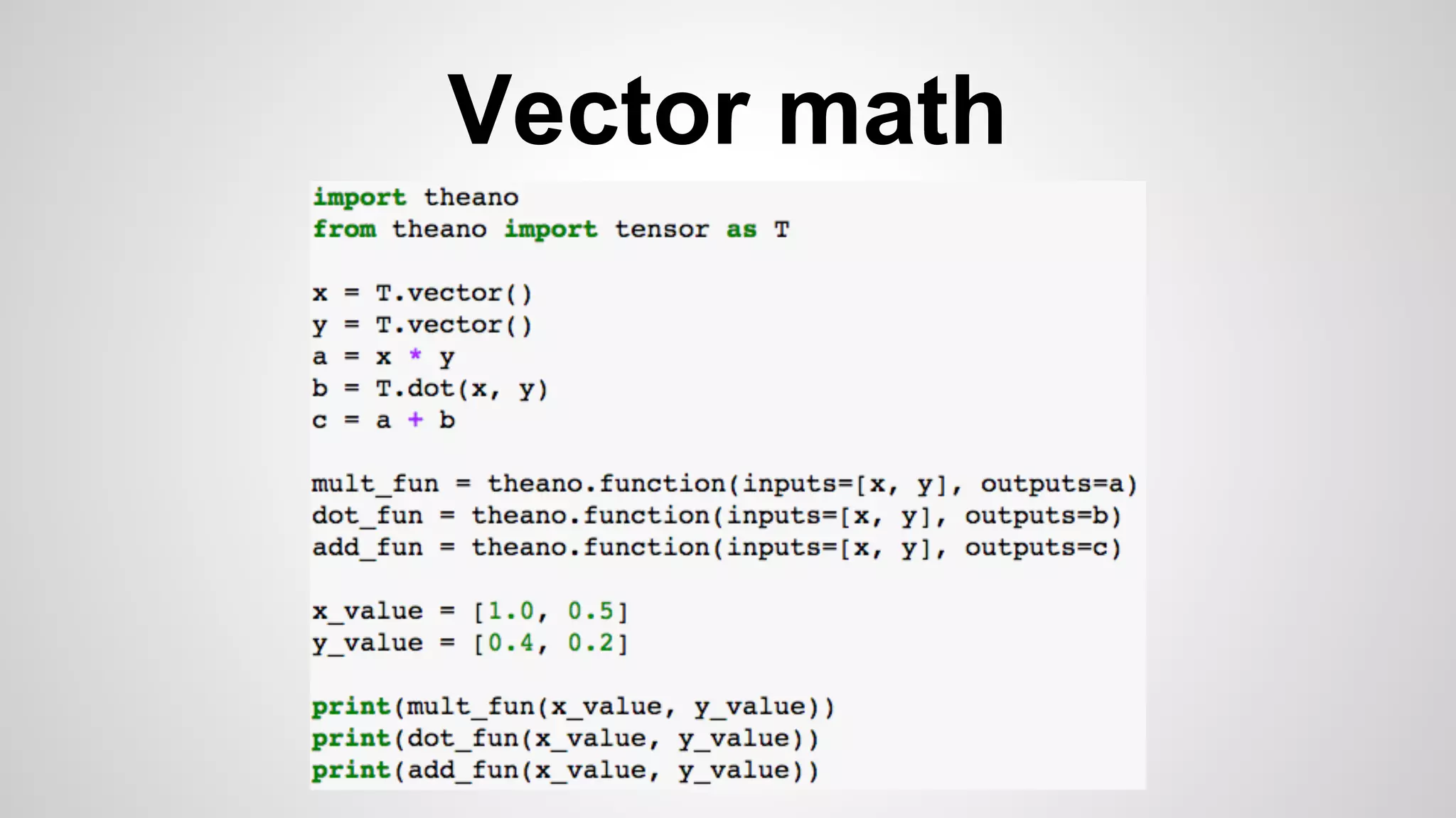 Vector math