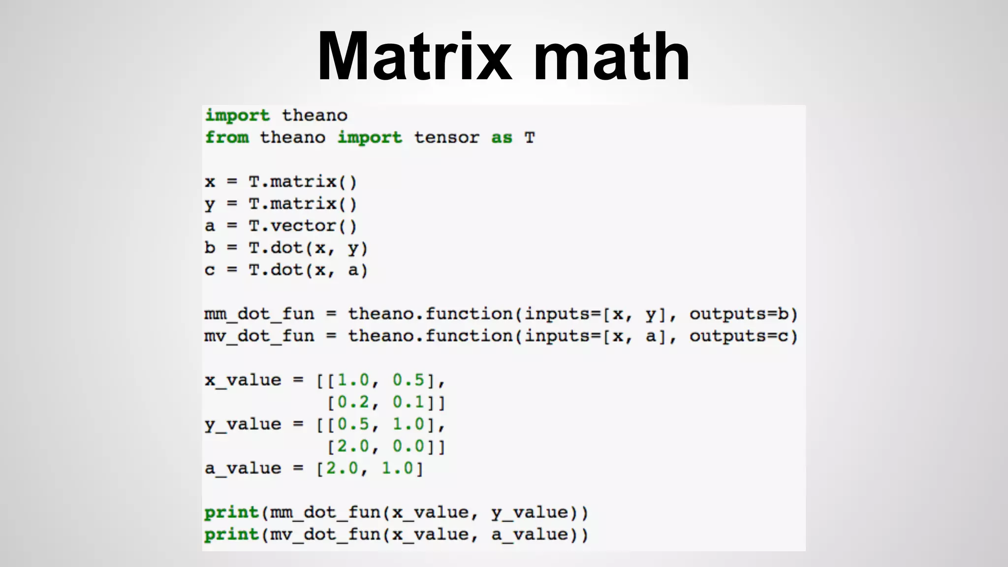 Matrix math