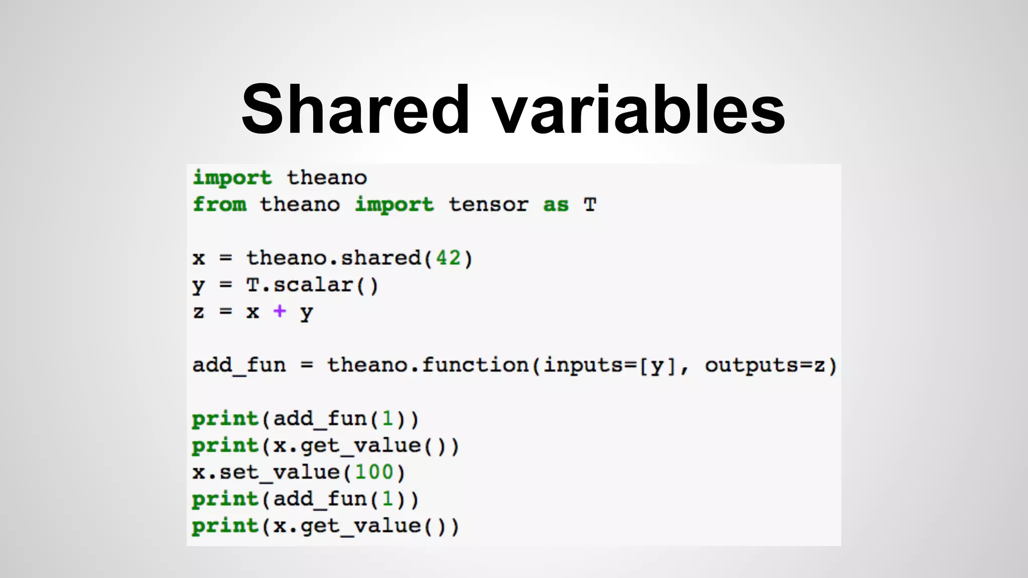 Shared variables