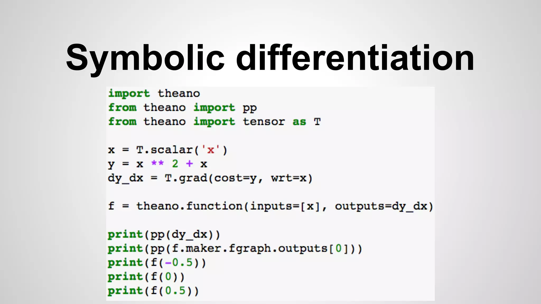 Symbolic differentiation