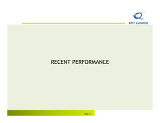 RECENT PERFORMANCE




          Page 31
 