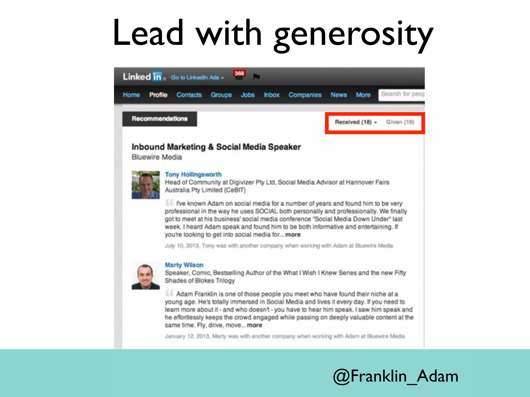 @Franklin_Adam
Lead with generosity
 