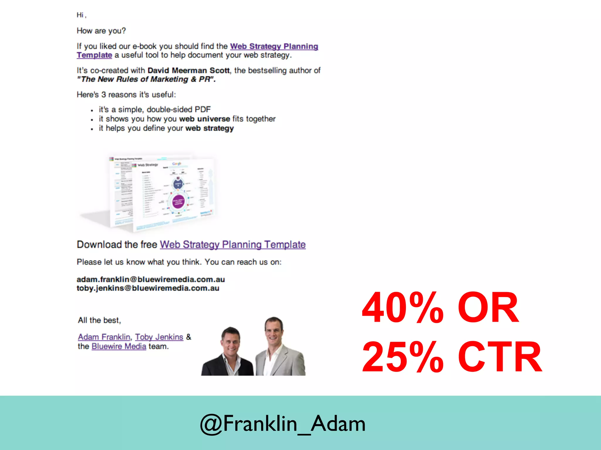 40% OR
25% CTR
@Franklin_Adam
 