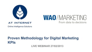 Online Intelligence Solutions




Proven Methodology for Digital Marketing
KPIs
                            LIVE WEBINAR 27/02/2013
 