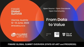 FIWARE GLOBAL SUMMIT OVERVIEW (STATE-OF-ART and PROGRESS)
 