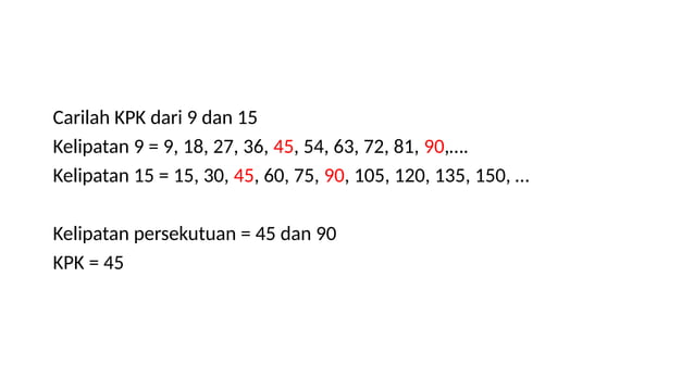 KPK dan FPB Matematika kelas 4 SD kurikulum 13 | PPTX