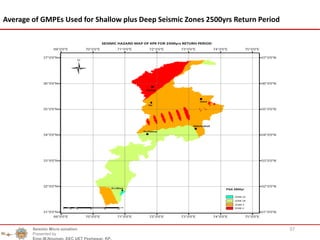 37Seismic Micro zonation
Presented by
Engr.M.Nouman, EEC UET Peshawar, KP.
Average of GMPEs Used for Shallow plus Deep Seismic Zones 2500yrs Return Period
 