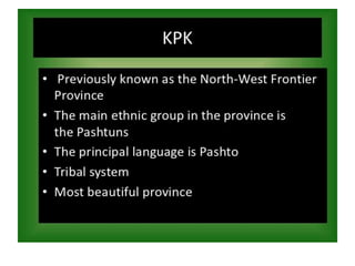 Kpk province at a glance A presentation By Mr Allah Dad Khan | PPTX