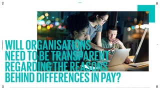 WILLORGANISATIONS
NEEDTOBETRANSPARENT
REGARDINGTHEREASONS
BEHINDDIFFERENCESINPAY?
GOVERNANCE
2
KPMG
2030
ESG
PREDICTIONS
REPORT
©2021 KPMG, an Australian partnership and a member firm of the KPMG global organisation of independent member firms affiliated with KPMG international limited, a private english company limited by guarantee. 
All rights reserved. The KPMG name and logo are trademarks used under license by the independent member firms of the KPMG global organisation. Liability limited by a scheme approved under professional standards legislation.
30
3
0
0
 