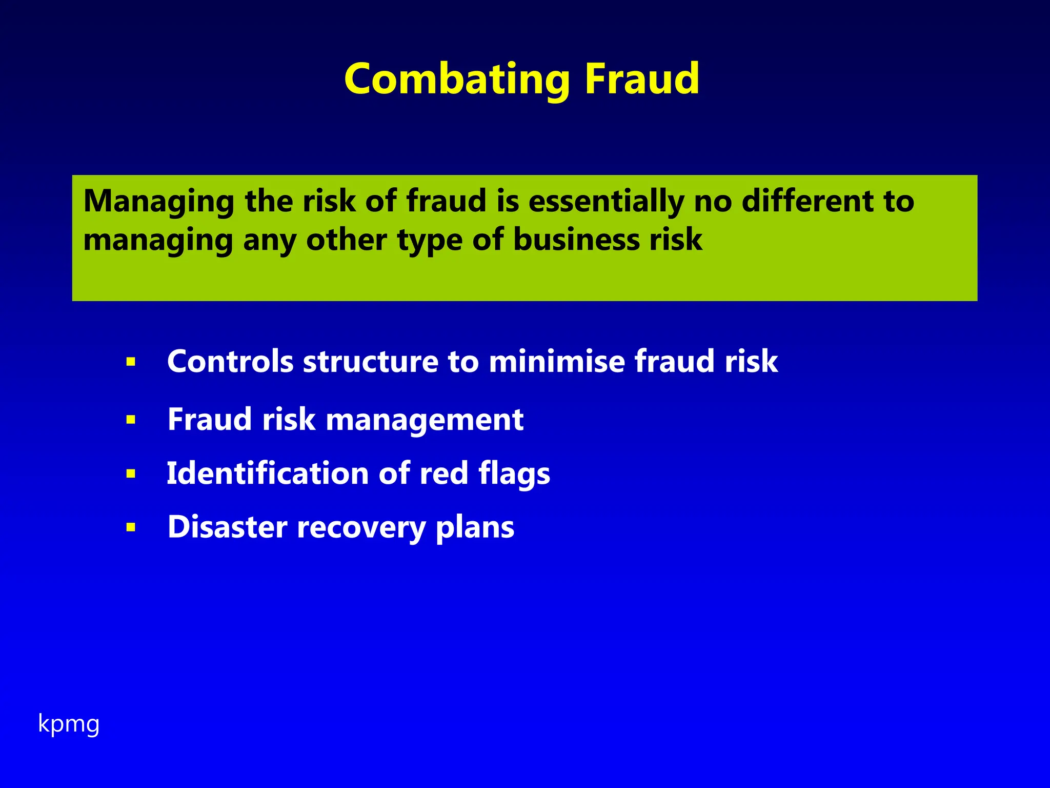 KPMG FRAUD RISK. ppt | PPT