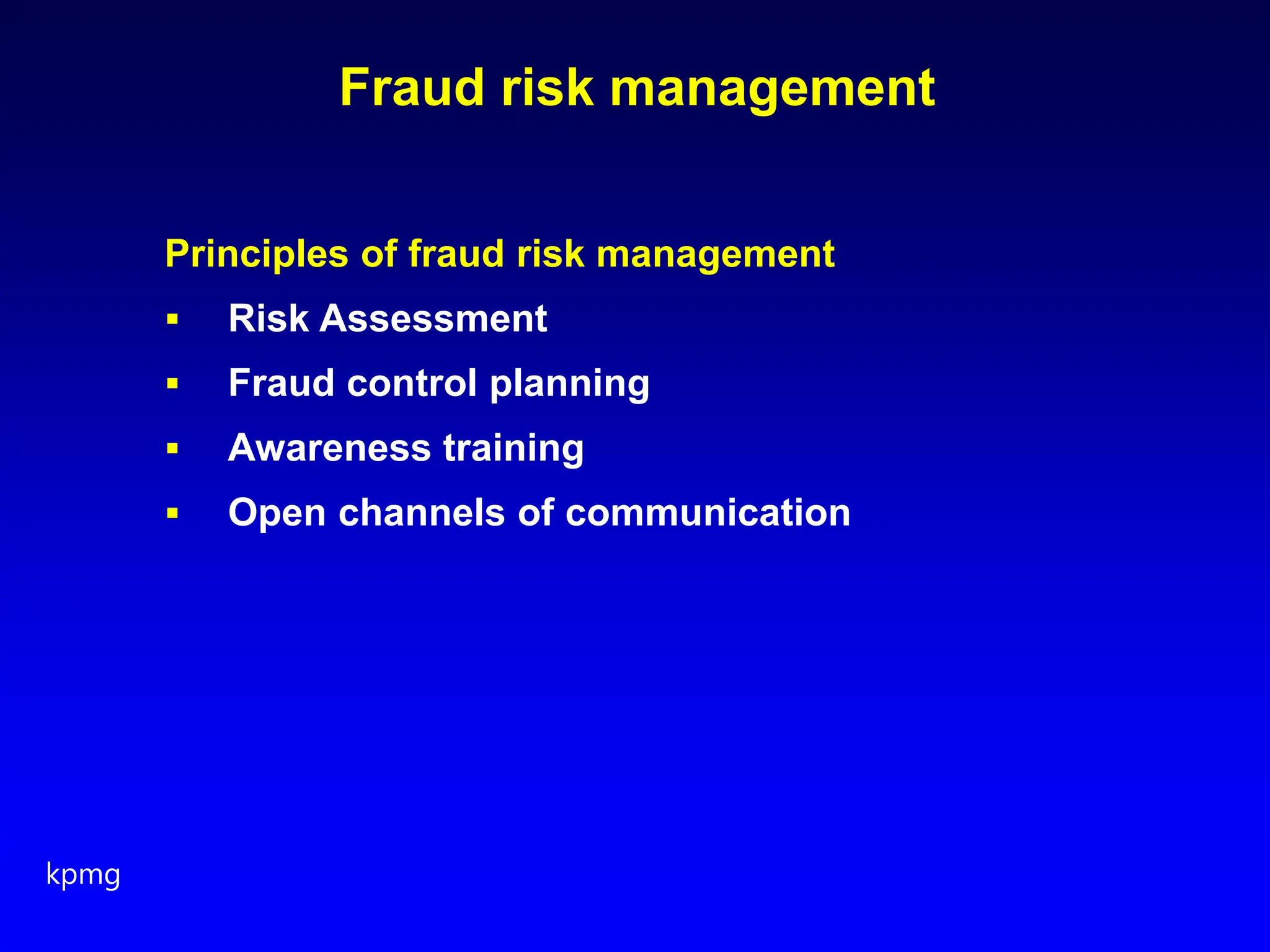 KPMG FRAUD RISK. ppt | PPT