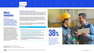 Macro
mandates
Macroeconomic and
macroenvironmental factors
require supply chain leaders
to adapt to new realities such
as geopolitics, regulatory
changes, and ESG mandates.
The manufacturing footprint across
many sectors is also shifting because of
limited access to critical materials, rising
energy prices, and uncertain access to
major supply routes.To protect against
rising geopolitical tensions, supply chain
leaders are pursuing shorter-range supply
sources to create a more secure supply
chain network. Network flows will likely be
reshaped in the next few years by political
alignments and evolving ideologies. Supply
chain leaders may also need to prepare
for even more ambitious sustainability
goals, tighter industry regulation, incoming
multinational tax initiatives, and changing
customer demands.
Cooperate closely.
Work with industry allies and supply chain partners that share your values.
Embrace external supply chain data collection and analysis.
This can be a powerful tool to navigate constant change and disruption.
Look for technological solutions that can monitor changes.
For example, tariffs, regulations, and shipping routes.The right tools can
send alerts to the business with the news and a recommended response.
Closely consider multinational tax implications.
It is vital that supply chain and tax functions come together to avoid
suboptimization and reduce the risk of losing previous gains across tax
and transfer pricing.
How to get there
Prepare for tensions and regulations
Rising geopolitical tensions are likely to affect supply chains as governments pick
where makers of strategic products will and will not conduct business. How and
where items flow, the location of key source/production sites, and selections of
new partners for products and services will depend in part on these larger forces.
Supply chains will need to be reengineered to balance economic advantages
with proximity and reliability of supply. For example,Taiwan Semiconductor
Manufacturing’s (TSMC) decision to build a semi-conductor plant in the US is
likely a good business decision, but it’s also a response to US trade sanctions that
have limitedTSMC’s access to the Chinese market1
.
Supply chain leaders will also need to prepare for new tax regulations (such as
Base Erosion and Profit Shifting (BEPS) 2.0), and new legislation (especially for
precious cargo and dangerous goods).
1
TSMC,TSMC Announces Updates forTSMC Arizona, Dec. 2022
2
BMAS - Supply Chain Act
3
Uyghur Forced Labor Prevention Act | U.S. Customs and Border Protection (cbp.gov)
feel that addressing
customer needs is
the second major
priority influencing
supply chains over the
longer term?
38%
© 2023 Copyright owned by one or more of the KPMG International entities. KPMG International entities provide no services to clients. All rights reserved.
10
The future of supply chain
Current context
Macro mandates
Foreword Executive summary
Sustainable
supply chains
Advanced
robotics and
automation
Workforce of
the future
Distributed ledger
technologies and
digital money
Sectoral
transformations
Metaverse Conclusion Contacts
Survival and resilience
Current context Future ready Conclusion
 