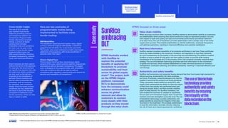 Cross-border trades
The use of DLTs and DM
also enables cross-border
trades by providing a secure
and transparent platform for
transactions. Programmable
money, also known as smart
money, is a form of digital
currency that includes
embedded rules and conditions
for how it can be used. In the
context of cross-border trades,
programmable money can
offer several benefits, including
increased transparency, reduced
fraud, and improved efficiency.
Smart contracts are then used to
enforce the terms of the payment.
For example, the smart contract
can specify that payment will only
be made once certain conditions
are met, such as the delivery
of goods or the completion of
services. Smart contracts can
also be used to automate other
processes, such as invoicing,
tax reporting, and compliance
checks. Once the smart contract
conditions are met, settlement
can occur in just a few seconds,
compared to traditional cross-
border payments, which can take
days or weeks to settle.
SunRice
embracing
DLT
KPMG Australia worked
with SunRice to
explore the potential
benefits of applying DLT
blockchain to promote
sustainability and trust
across its global supply
chain22
.The project, built
on the KPMG Origins
platform, harnessed
DLTs to demonstrate
how the company could
enhance communication
across its global
network and allow its
customers to connect
more closely with their
products as they moved
through the value chain.
KPMG focused on three areas:
Value chain visibility
When sourcing rice from other countries, SunRice wanted to demonstrate visibility to customers
and stakeholders while ensuring they would continue to enjoy an equivalent product, not only
with respect to taste and quality, but also environmental performance and ethical treatment
of its labor force.The use of blockchain provides stakeholders with a holistic view of the entire
supply chain process.This enables stakeholders to identify bottlenecks, anticipate disruptions,
and optimize operations, resulting in improved efficiency and customer satisfaction.
Real-time information
SunRice wanted complete traceability of its products certificates in real time.These certificates
had to be made available to the consumer, investors, and regulators to meet their demands
for more transparency for the quality of the sourcing and manufacturing.The platform enabled
SunRice to trace a packet of long grain rice from paddy to plate, to provide wide-ranging
visualization of its business and, in the process, inform the company’s broader enterprise data
strategy.The use of blockchain technology provides real-time information on the movement
of goods and services, which enables stakeholders to make informed decisions on inventory
management, production planning, and delivery schedules, resulting in improved efficiency and
cost savings.
Authenticity and safety benefits
SunRice end-consumers and corporate buyers demand that their food meets high standards for
ethical sourcing, sustainability, fair labor practices,
and more. Previously, consumers/buyers only had the
supplier’s word that the product met those standards.
Today, ecosystem-based platforms using DLTs offer
supply chain participants the ability to trace the origins
of their food, see exactly who performed what task
(along the supply chain), and then provide visibility/
proof of these actions. For SunRice marketers, the
pilot enabled the business to validate its hypothesis
that an open and transparent supply chain would help
maintain and even strengthen consumer trust.The use
of blockchain technology provides authenticity and
safety benefits by ensuring the integrity of the data
recorded on the blockchain.This enables stakeholders
to trust the information recorded, thereby reducing
the risk of fraud, and improving consumer confidence.
Theuseofblockchain
technologyprovides
authenticityandsafety
benefitsbyensuring
theintegrityofthe
datarecordedonthe
blockchain.
Case
study
01
02
Here are two examples of
programmable money being
implemented to facilitate cross-
border trading:
IBM World Wire:
This blockchain based payment system uses a digital
currency called Stronghold USD (SUSD, a stablecoin
pegged to the US dollar) for cross-border payments.
The system uses smart contracts to enable near-instant
settlement of transactions, with funds transferred in
seconds rather than days20
.
China’s DigitalYuan:
China’s central bank has been developing a digital
version of the yuan, which could be used for cross-border
payments as well as domestic transactions.The digital
yuan is designed to be programmable, with embedded
rules and conditions that can be used to enforce
compliance with regulatory requirements and ensure the
security and traceability of transactions21
.
20
IBM, IBM Blockchain World Wire revolutionize cross-border payments, March 2022
21
People’s Bank of China, Progress of Research and Development of E-CNY in China, July 2021
22
KPMG, SunRice pilots Blockchain to connect farm to plate
03
© 2023 Copyright owned by one or more of the KPMG International entities. KPMG International entities provide no services to clients. All rights reserved.
46
The future of supply chain
Distributed ledger
technologies and
digital money
SunRice embracing DLT
Foreword Executive summary Current context
Sustainable
supply chains
Advanced
robotics and
automation
Workforce of
the future
Sectoral
transformations
Metaverse Conclusion Contacts
Distributed ledger technologies and digital money Enable supply chain visibility with enhanced traceability Optimizing inter-company coordination Improve access to financing Conclusion
 
