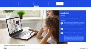 Conclusion
The significant industry shifts outlined above will likely
drive transformational changes to supply chains.
To summarize:
Healthcare and life sciences companies may drive new supply
chain solutions to support advances in precision medicine and
MedTech, such as the hyper-precise tracking of goods, and
engage DaaS to manage the growing volume of data.
Retail companies will need to drive predictive analytics and
personalization in both virtual and brick-and-mortar customer
experiences.
Higher scrutiny within aerospace and defense industries
could require almost real-time decision support and hyper-
connectivity.
Similar to when Dyson leveraged industrial cyclones to
reinvent vacuum cleaners,26
or when clothing company Nike
used waffle irons to reinvent running shoes,27
companies
should look towards other sectors to explore innovations, as
well as connecting with partners to spark ideas, and unlock
opportunities to collaborate, test, and adopt new solutions.
26
Dowling, Stephen, Frustration and failure fuel Dyson’s success, BBC Future, March 2013
27
Peterson, Hayley,The bizarre inspiration behind Nike’s first pair of running shoes, Business Insider, July 2015
© 2023 Copyright owned by one or more of the KPMG International entities. KPMG International entities provide no services to clients. All rights reserved.
53
The future of supply chain
Sectoral
transformations
Conclusion
Foreword Executive summary Current context
Sustainable
supply chains
Advanced
robotics and
automation
Workforce of
the future
Distributed ledger
technologies and
digital money
Metaverse Conclusion Contacts
Healthcare and life sciences
Sectoral transformations Retail Aerospace and defense
 