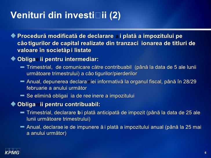 Impozit pe venit forex