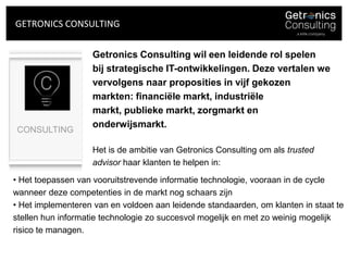 HET GETRONICS PORTFOLIO: ONZE DIENSTVERLENINGCONSULTING20