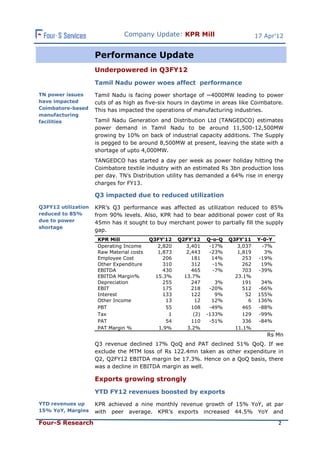 Fundamental analysis of KPR Mills, KPR Mills stock review