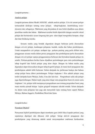 Menarik minat dan mencetuskan motivasi pelajar; 