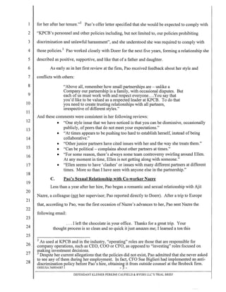 Kleiner Perkins Trial Brief in Ellen Pao Gender Discrimination Lawsuit ...