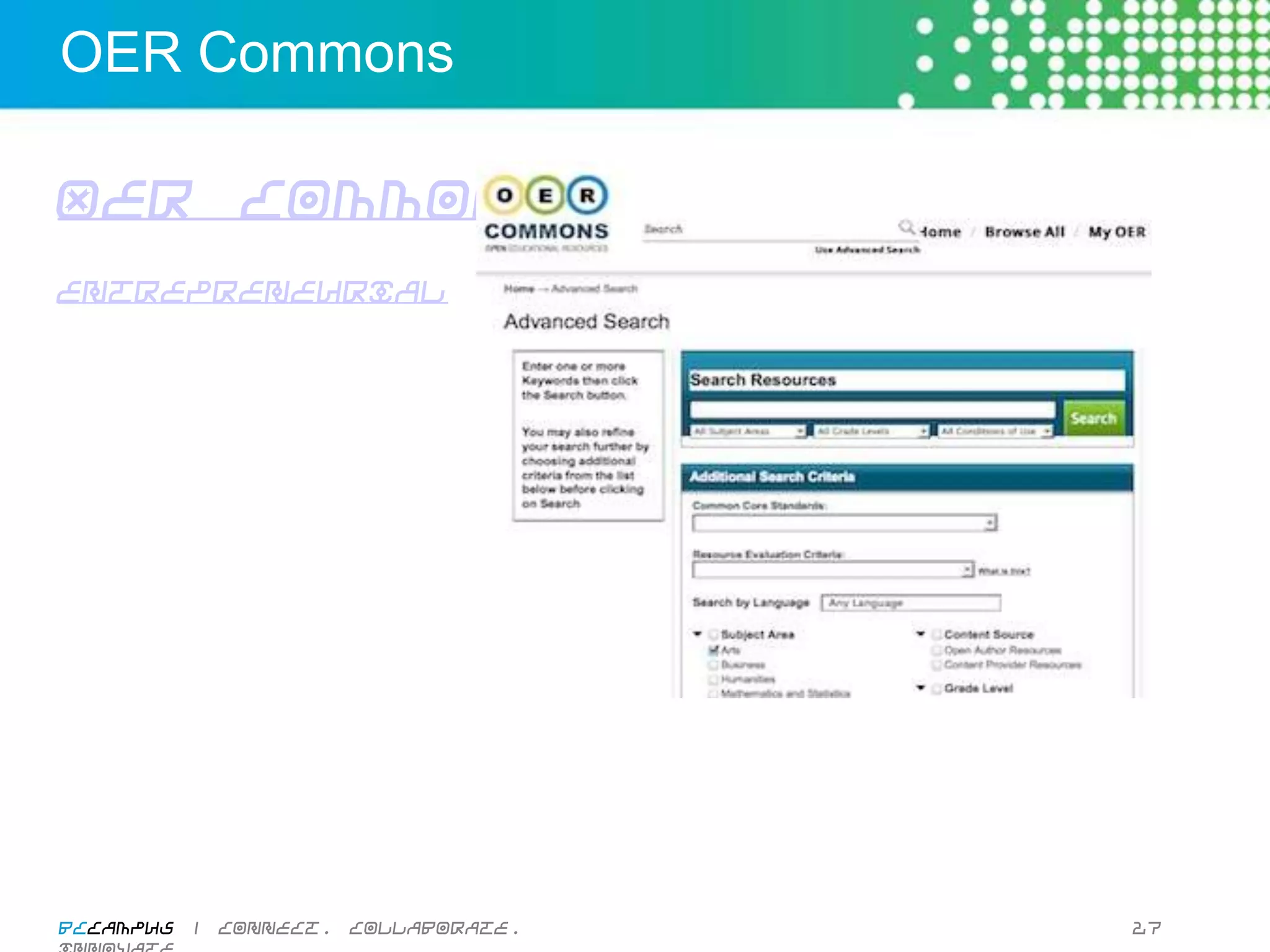 Saylor


  Saylor	
  
  • Freely	
  available	
  for	
  download,	
  online	
  
  reading,	
  sharing	
  	
  	
  
  • Various	
  open	
  licenses	
  
  • Many	
  from	
  Flat	
  World	
  Knowledge	
  
  • Publish	
  your	
  own	
  materials	
  
  • Currently	
  PDF	
  and	
  Word	
  format	
  
  • Chemistry	
  


BCcampus | connect. collaborate. innovate.                  26
 