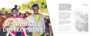 Kingdom Partners has always had a
long-term goal for sharing hope. When it
comes to making a permanent difference,
you know temporary charity just won’t
do. Instead, you are investing in gifts
that bring dignity, life, and the ability to
look toward the future with confidence.
This year, you provided sheep for
families struggling to survive on meager
incomes . . . chickens for single mothers
barely able to put food on the table . . .
mosquito nets for children vulnerable
to malaria . . . and school supplies for
children breaking away from abject
poverty through education.
Each of these gifts will yield future
benefits: better incomes, produce to sell
at local markets, strengthened learning
skills, protection from disease, and
healthier bodies.
Because malnutrition has weakened their
immune systems, the babies at the Destiny
Rescue Home in Uganda are particularly
vulnerable to mosquito-transmitted
malaria. But thanks to your gift of mosquito
nets, these children now have the best
form of protection we can offer.
Paul Szumiak
joins World Help
in Peru.
2014 Impact Report | 24
 