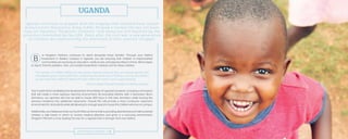 ut Kingdom Partners continues to stand alongside these families. Through your faithful
investment in Destiny Campus in Uganda, you are ensuring that children in impoverished
communities are receiving an education, medical care, and opportunities to thrive. We’re happy
to report that the pediatric clinic you funded streamlines medical care for these children:
The number of children falling sick has greatly declined because they are noticed quickly and
immediately given medical attention. Considering the landscape of Destiny, carrying sick children
up and down hills is difficult. Having the clinic within the home is such a great blessing.
—Annet Lutaaya, General Caretaker at Destiny Campus
Your investment is facilitating the development of hundreds of Ugandan students, including a renovation
that will create a more spacious learning environment. By providing Destiny with a Secondary Boy’s
Dormitory, our partners will now be able to house 400 boys in this new dormitory while turning the
previous residence into additional classrooms. Overall, this will provide a more conducive classroom
environment for all students while still allowing for enough space to house the children who live on campus.
Additionally, you helped provide our fourth Rescue Home that is providing abandoned and malnourished
children a safe haven in which to receive medical attention and grow in a nurturing environment.
Kingdom Partners is truly leading the way for a Uganda that is stronger than ever before.
Ugan d a co nt i nu e s to g ra p pl e w ith th e t ra g e d y th at re s ul te d f ro m Jo seph
Ko ny’s L o rd’s Re si s t an ce Ar my ( L R A ) . Fo rg i n g a n o r m al l ife h a s n ot b e e n
e a s y fo r Ugan d a’s “ Fo rgotte n Ch il d re n , ” an d m any are s t ill h au nte d b y th e
atrocities committed by the LR A . Years af ter the civil war, a new generati on
o f ch il d re n are exp e r i e n c i n g th e af te r m ath o f th e i r p are nt s’ s t r u g gl e .
2015 Kingdom Partners | 21
UGANDA
 