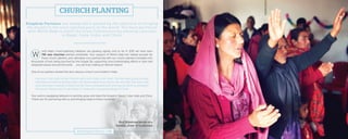 orld Help’s church-planting initiatives are growing rapidly, and so far in 2015 we have seen
746 new churches planted worldwide. Your support of World Help has helped provide for
these church planters, and ultimately your partnership with our church planters translates into
thousands of lives being touched by the Gospel. By supporting church-plantinging efforts in dark and
desperate places around the world . . . you are truly making an eternal impact!
One of our partners shared this story about a church you funded in India:
Last year, I met a girl named Poonam who had a hole in her heart. She had been going through
treatment, but was not getting better. Her family asked me to pray for her and, after that, every one
of us have seen a miracle of God in her life. She is completely well, and now her family is coming to
the church. Please pray for her family to come into a saving knowledge of Christ.
Your work is equipping believers to worship, grow, and share the Gospel in Nepal, Cuba, India, and China.
Thank you for partnering with us and bringing hope to these countries!
K i n gdo m Pa r t n e rs h a s alway s b e e n g u i d e d b y th e o b j e c t ive o f b r i n g i n g
th e G o s p el to th e l e a s t-re a ch e d p art s o f th e w o rl d . Yo u h ave p art n e re d
w ith Wo rl d Help to f ulf ill th e G re at Co m m i s si o n b y pl ant i n g chu rch e s
i n Nep al , C u b a , I n d i a , an d Ch i n a .
Rick Streelman serves at a
feeding center in Guatemala
2015 Kingdom Partners | 23
CHURCH PLANTING
 