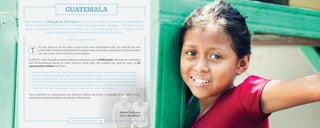 his year, Hope of Life was able to reach even more Guatemalans with aid, medical care, and
community and spiritual development programs than ever before, especially since their facilities
can now house more volunteers on its campus.
In 2015, St. Luke’s Hospital provided healing and attentive care to 4,500 people suffering with everything
from life-threatening injuries to minor illnesses. Some days, the hospital may treat as many as 50
malnourished children like Emeri:
Eleven-year-old Emeri was born in an extremely poor home. Her malnourishment was so severe
that she didn’t want to attend school because the children made fun of her thin weight. Her case
was also complicated by the fact that she was terrified to swallow whole food, fearing she would
drown. Today, she has improved greatly through medical, nutritional, and psychological treatment
at St. Luke’s. Her parents are extremely grateful as they were in such a difficult economic situation
they could not help their daughter. Emeri is expected to make a full recovery.
Your investment in malnourished and suffering children, like Emeri, is invaluable as we seek to bring
physical and spiritual healing to the people of Guatemala.
The legacy of K i n gdo m Pa r t n e rs is found in every corner of Guatemala—
from bustling city streets to remote mountaintop villages. Thank you for
your continued investment in Hope of Life’s ministry and in some of the
most impoverished communities in Guatemala .
Dennis Trine on a
trip in Guatemala
2015 Kingdom Partners | 11
GUATEMALA
 