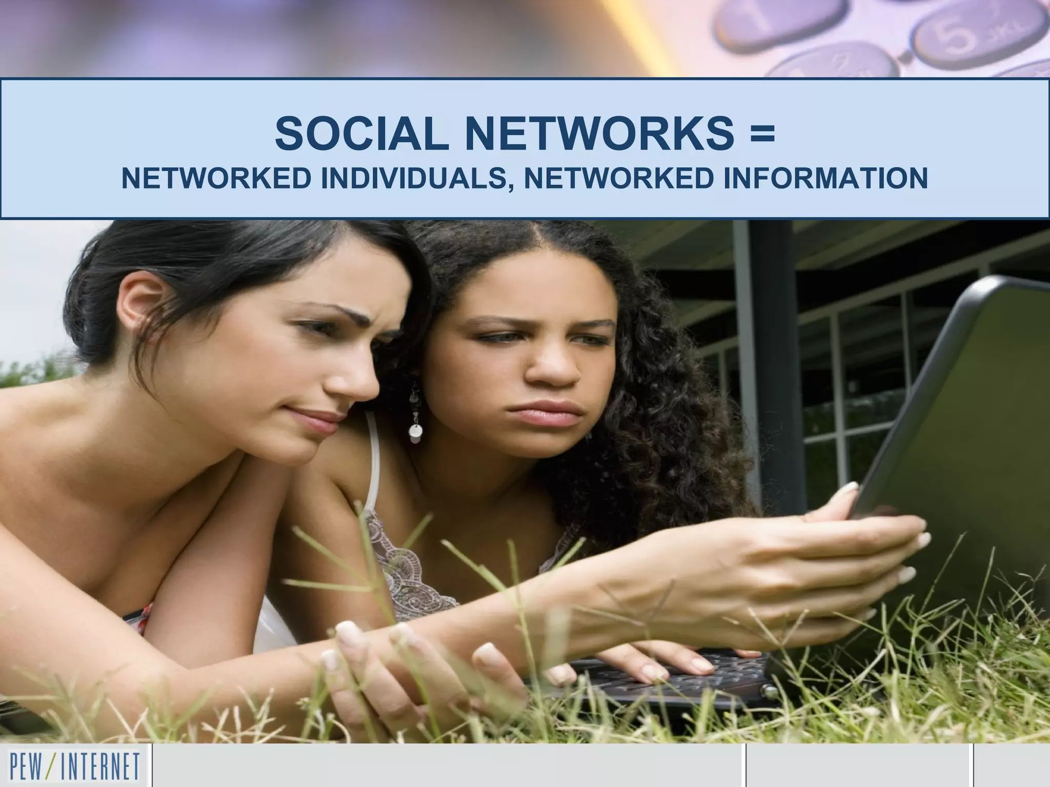 SOCIAL NETWORKS =
NETWORKED INDIVIDUALS, NETWORKED INFORMATION
 