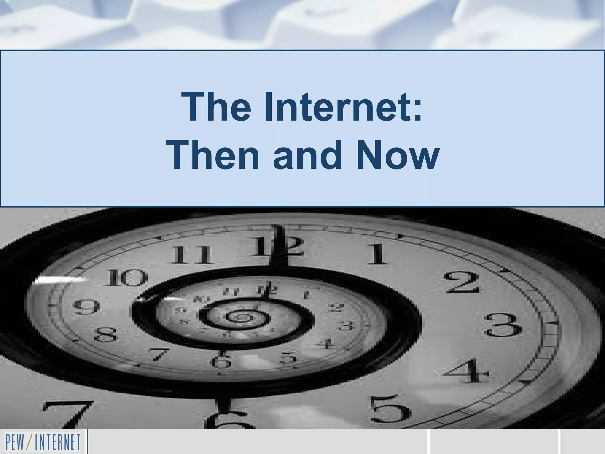 The Internet:
Then and Now
 